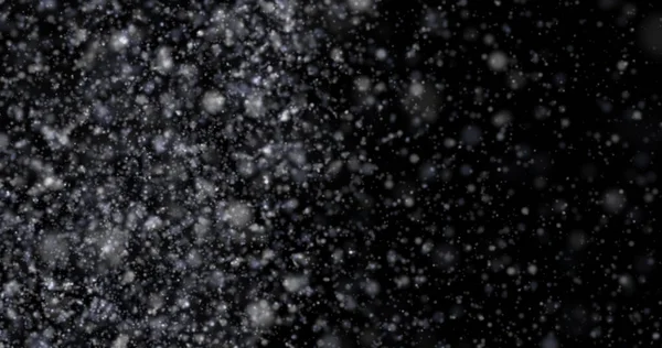 抽象的なテクスチャ ほこりのフレーク 暗い背景に降る雪 — ストック写真