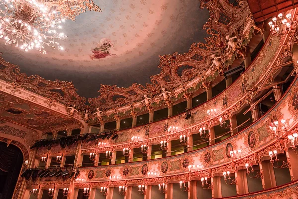 Venecia Italia Abril 2018 Interiores Detalles Arquitectónicos Del Teatro Fenice — Foto de Stock