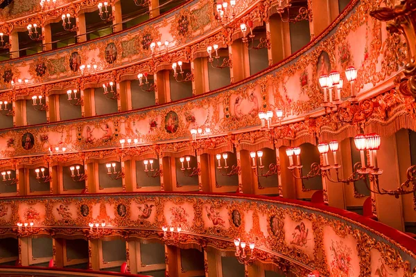 Venice Itália Abril 2018 Interiores Detalhes Arquitetônicos Teatro Fenice Ópera — Fotografia de Stock