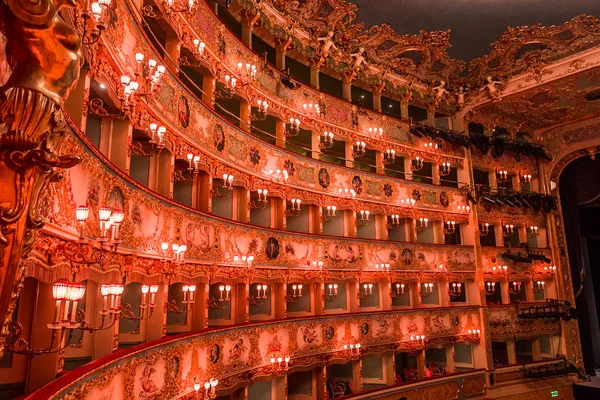 Venice Itália Abril 2018 Interiores Detalhes Arquitetônicos Teatro Fenice Ópera — Fotografia de Stock