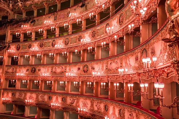 Venecia Italia Abril 2018 Interiores Detalles Arquitectónicos Del Teatro Fenice — Foto de Stock