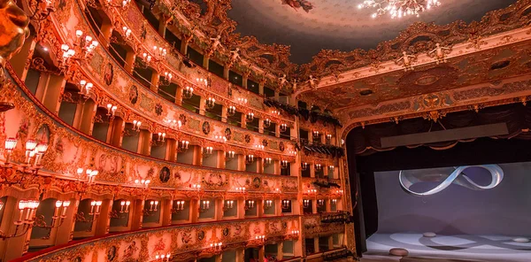 Venice Itália Abril 2018 Interiores Detalhes Arquitetônicos Teatro Fenice Ópera — Fotografia de Stock