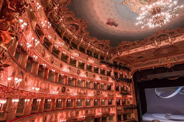 Venice Itália Abril 2018 Interiores Detalhes Arquitetônicos Teatro Fenice Ópera — Fotografia de Stock