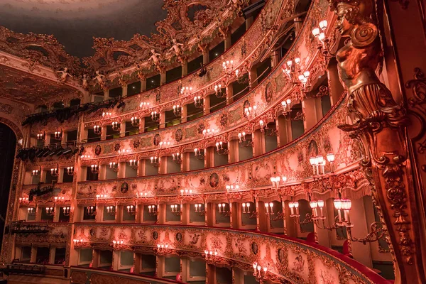 Venice Itália Abril 2018 Interiores Detalhes Arquitetônicos Teatro Fenice Ópera — Fotografia de Stock