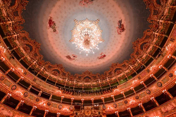 Benátky Itálie Dubna 2018 Interiéry Architektonické Detaily Teatro Fenice Benátky — Stock fotografie