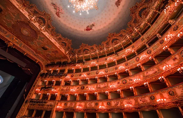 Venecia Italia Abril 2018 Interiores Detalles Arquitectónicos Del Teatro Fenice — Foto de Stock