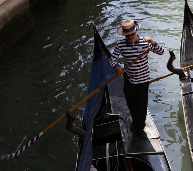Venedik, İtalya, 24 Nisan 2018: gondol Venedik, İtalya grand canal, 24 Nisan 2018, Tarih