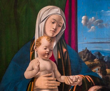 Venedik, İtalya, 26 Nisan 2018: iç dekor, tavan ve freskleri Correr Sarayı, 26 Nisan 2018, Venedik, İtalya