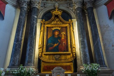 Venedik, İtalya, 25 Nisan 2018: iç mekanlar ve mimari detaylar San Giovanni e Paoli Kilisesi, 25 Nisan 2018, Venedik, İtalya