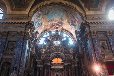 Venedik, İtalya, 25 Nisan 2018: iç mekanlar ve mimari detaylar Santa Maria di Nazareth Kilisesi, 25 Nisan 2018, Venedik, İtalya