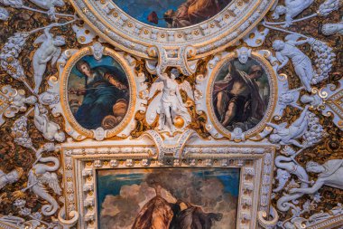 VENICE, ITALY, APRIL 21, 2018 : interiors and architectural details of the doge's palace, april 21, 2018,  in Venice, italy clipart