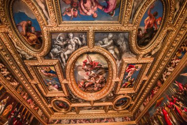 Venedik, İtalya, 21 Nisan 2018: iç mekanlar ve doge Sarayı, 21 Nisan 2018, Venedik, İtalya'nın mimari detaylar