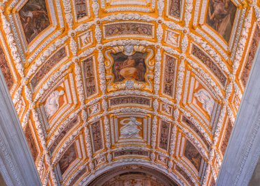 Venedik, İtalya, 21 Nisan 2018: iç mekanlar ve doge Sarayı, 21 Nisan 2018, Venedik, İtalya'nın mimari detaylar