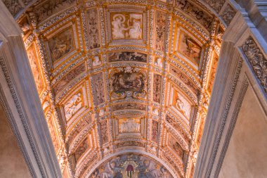 Venedik, İtalya, 21 Nisan 2018: iç mekanlar ve doge Sarayı, 21 Nisan 2018, Venedik, İtalya'nın mimari detaylar