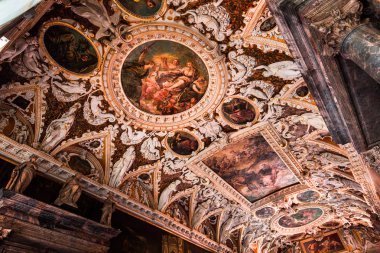 Venedik, İtalya, 21 Nisan 2018: iç mekanlar ve doge Sarayı, 21 Nisan 2018, Venedik, İtalya'nın mimari detaylar