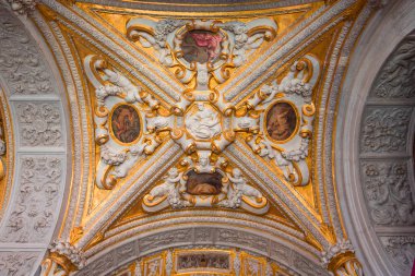 Venedik, İtalya, 21 Nisan 2018: iç mekanlar ve doge Sarayı, 21 Nisan 2018, Venedik, İtalya'nın mimari detaylar