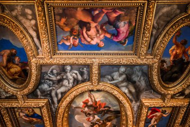 Venedik, İtalya, 21 Nisan 2018: iç mekanlar ve doge Sarayı, 21 Nisan 2018, Venedik, İtalya'nın mimari detaylar