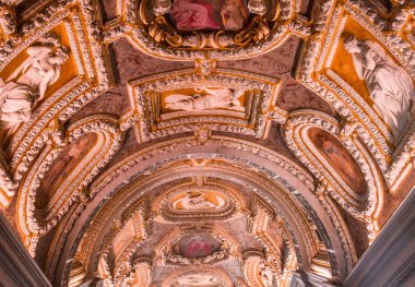 Venedik, İtalya, 21 Nisan 2018: iç mekanlar ve doge Sarayı, 21 Nisan 2018, Venedik, İtalya'nın mimari detaylar