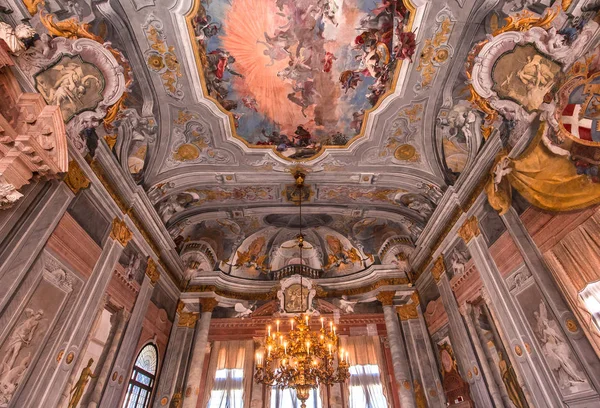 Venetië Italië April 2018 Interieur Decor Plafonds Fresco Van Rezzonico — Stockfoto