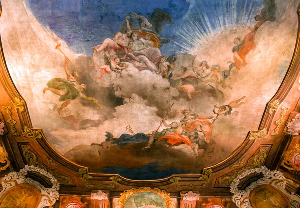 Venice Itália Abril 2018 Decoração Interiores Tetos Afrescos Palácio Rezzonico — Fotografia de Stock