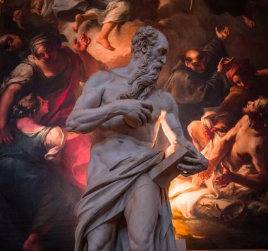 Venedik, İtalya, 22 Nisan 2018: iç mekanlar ve ayrıntılarını bazilika Santa Maria gloriosa dei Frari, 22 Nisan 2018, Venedik, İtalya