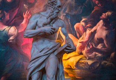 Venedik, İtalya, 22 Nisan 2018: iç mekanlar ve ayrıntılarını bazilika Santa Maria gloriosa dei Frari, 22 Nisan 2018, Venedik, İtalya