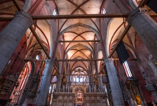 Venedik Talya Nisan 2018 Mekanlar Ayrıntılarını Bazilika Santa Maria Gloriosa — Stok fotoğraf