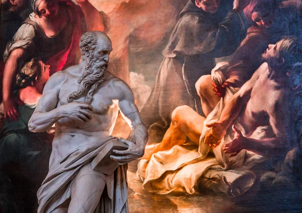 Venedik, İtalya, 22 Nisan 2018: iç mekanlar ve ayrıntılarını bazilika Santa Maria gloriosa dei Frari, 22 Nisan 2018, Venedik, İtalya