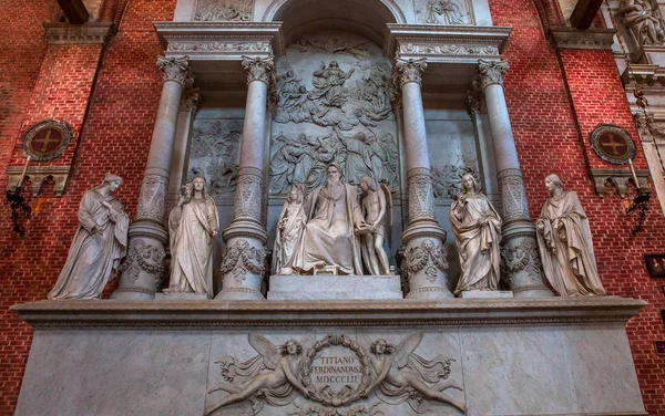 Venice Itália Abril 2018 Interiores Detalhes Basílica Santa Maria Gloriosa — Fotografia de Stock