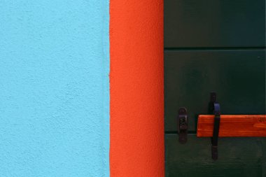 Burano, İtalya, 24 Nisan 2018: renkli evlerde Adası, Burano, 24 Nisan 2018, Burano, Venedik, İtalya