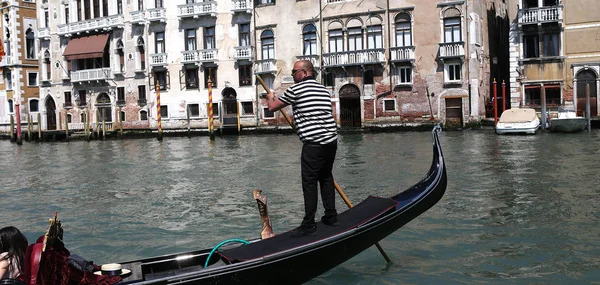 Venise Italie Avril 2018 Gondole Sur Grand Canal Avril 2018 — Photo