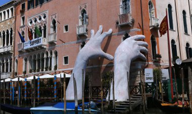 Venedik, İtalya, 22 Nisan 2018: mimari detais Saray Venedik, İtalya grand canal, 22 Nisan 2018, Tarih