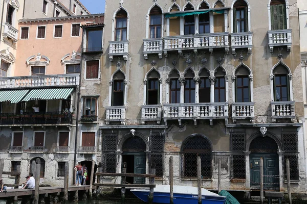 Venedig Italien April 2018 Architektonische Detais Von Palästen Großen Kanal — Stockfoto