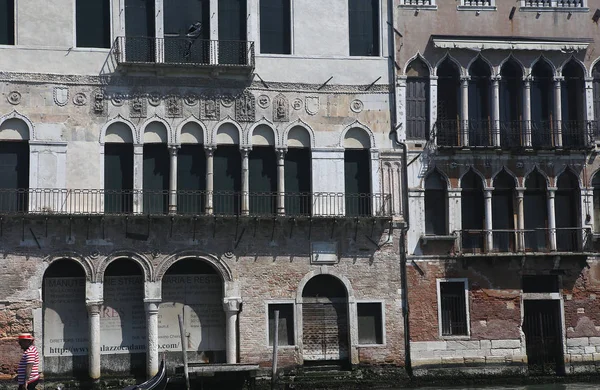 Venedig Italien April 2018 Architektonische Detais Von Palästen Großen Kanal — Stockfoto