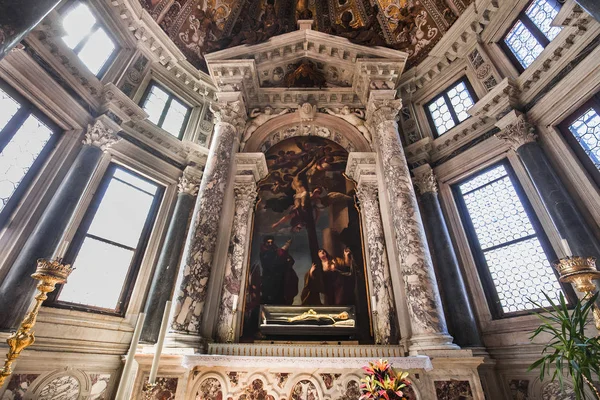 Velence Olaszország Április 2018 Belső Terekkel Építészeti Részleteket Santa Maria — Stock Fotó