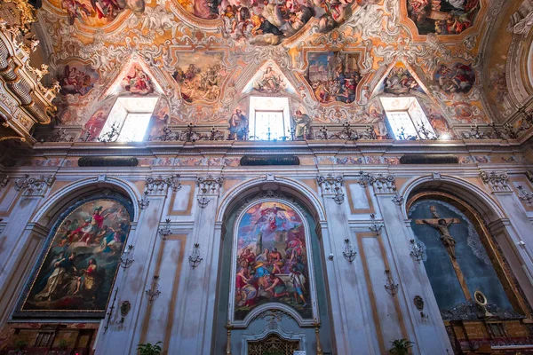 Catânia Sicilia Itália Junho 2018 Interiores Afrescos Igreja San Benedetto — Fotografia de Stock