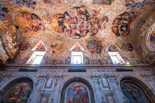 Catania Sicilia Italia Junio 2018 Interiores Frescos Iglesia San Benedetto — Foto de Stock