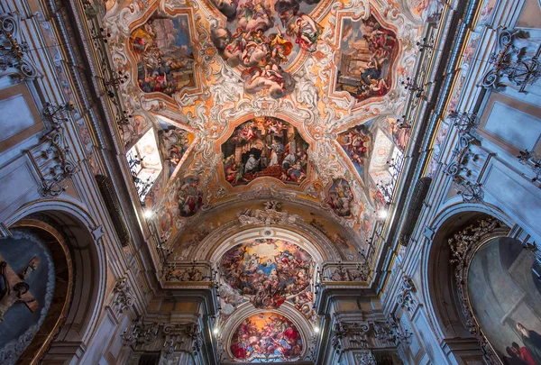 Catania Sicilia Italia Giugno 2018 Interni Affreschi Della Chiesa San — Foto Stock