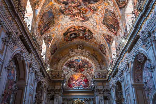 Catânia Sicilia Itália Junho 2018 Interiores Afrescos Igreja San Benedetto — Fotografia de Stock