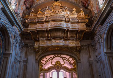Catania, Sicilya, İtalya, 12 Haziran 2018: iç mekanlar ve freskleri San Benedetto kilise, 12 Haziran 2018, Catania, Sicilya, İtalya
