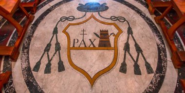 Catania, Sicilya, İtalya, 12 Haziran 2018: iç mekanlar ve freskleri San Placido kilise, 12 Haziran 2018, Catania, Sicilya, İtalya