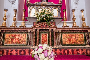 Modica, Sicilya, İtalya, 19 Haziran 2018: iç Ayrıntılar ve fresk San Pietro Kilisesi, 19 Haziran 2018, Modica, Sicilya, İtalya
