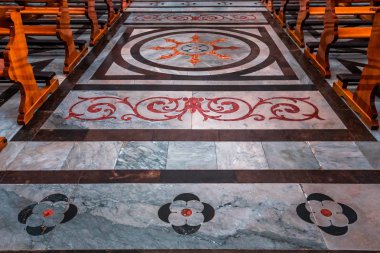 Modica, Sicilya, İtalya, 19 Haziran 2018: iç Ayrıntılar ve fresk San Pietro Kilisesi, 19 Haziran 2018, Modica, Sicilya, İtalya