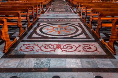 Modica, Sicilya, İtalya, 19 Haziran 2018: iç Ayrıntılar ve fresk San Pietro Kilisesi, 19 Haziran 2018, Modica, Sicilya, İtalya