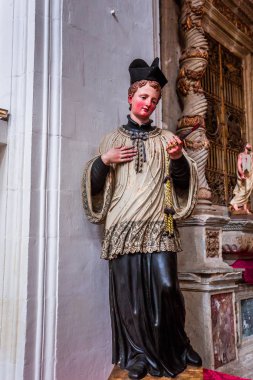 Modica, Sicilya, İtalya, 19 Haziran 2018: iç Ayrıntılar ve fresk San Pietro Kilisesi, 19 Haziran 2018, Modica, Sicilya, İtalya