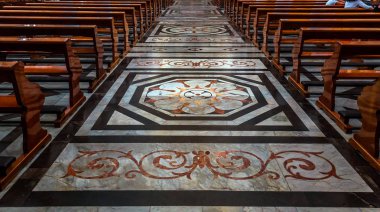 Modica, Sicilya, İtalya, 19 Haziran 2018: iç Ayrıntılar ve fresk San Pietro Kilisesi, 19 Haziran 2018, Modica, Sicilya, İtalya