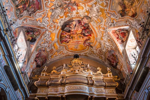 Catânia Sicilia Itália Junho 2018 Interiores Afrescos Igreja San Benedetto — Fotografia de Stock