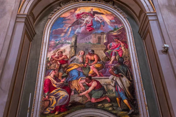 Catania Sicilia Italia Junio 2018 Interiores Frescos Iglesia San Benedetto — Foto de Stock