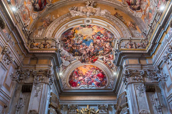 Catania Szicília Olaszország 2018 Június Belső Terek Freskóit San Benedetto — Stock Fotó