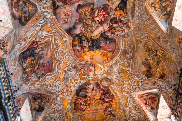 Catania Sicílie Itálie Června 2018 Interiéry Fresek Kostela San Benedetto — Stock fotografie